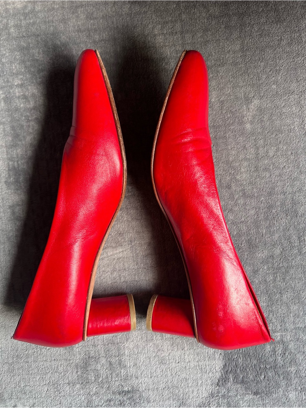 LOQ Shoes Sz 41 US 10.5 Camila Red Leather Pumps Heels Spain - Picture 3 of 17